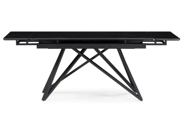 Стол обеденный раскладной Вектор (Черный матовый )