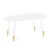 Стол обеденный овальный SHT-TU14 /TT 120х80 МДФ белый металл /золото /белый шагрень (SHF)