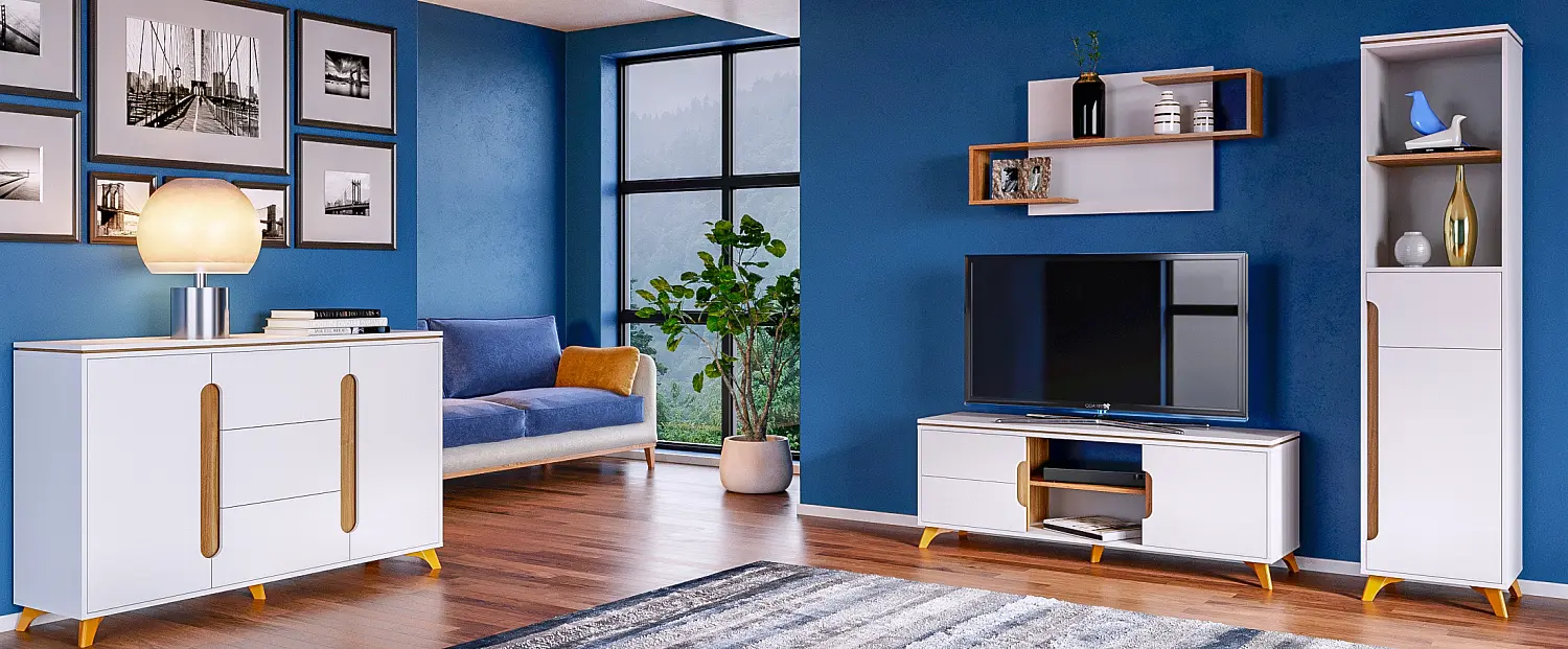 Мебель для детской Сканди Белый снег/Орех лион (CLP)