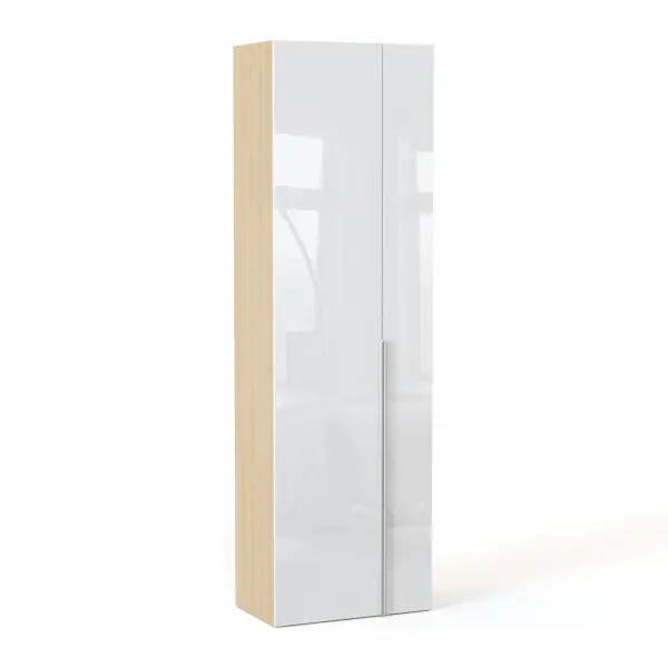 NEO Шкаф двухдверный с торцевой штангой  750х2460х430 белый глянец