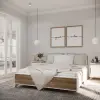 Кровать двуспальная Сканди 160х200 Белый снег/Орех лион (CLP) | Интернет магазин Масса Мебель