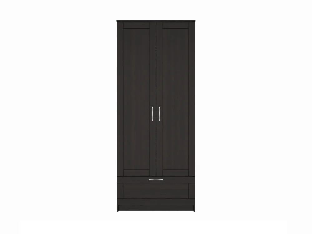 Шкаф двухстворчатый в прихожую Сириус 2 двери и 1 ящик венге (GL) - интернет магазин Масса Мебель