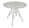 Стол обеденный круглый SHT-TU2-1 d-80 МДФ бетон светлый/хром лак (SHF)
