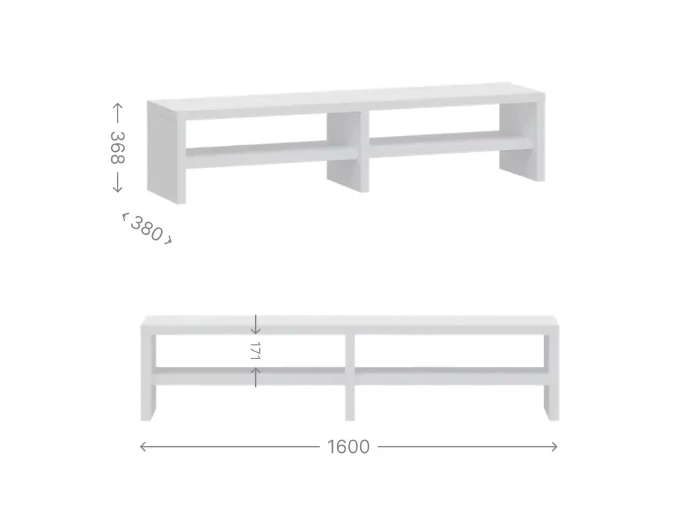Тумба под телевизор 160 см с двумя полками MASSA | Интернет магазин Масса Мебель