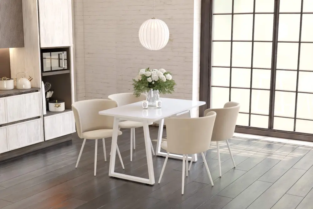 Стол раздвижной SHT-T40/130-160 белый глянцевый / белый (SHF) | Интернет магазин Масса Мебель