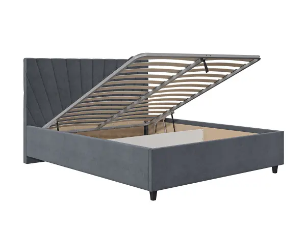 Кровать мягкая двуспальная Роксана 140х200 (MSS) (Серый)