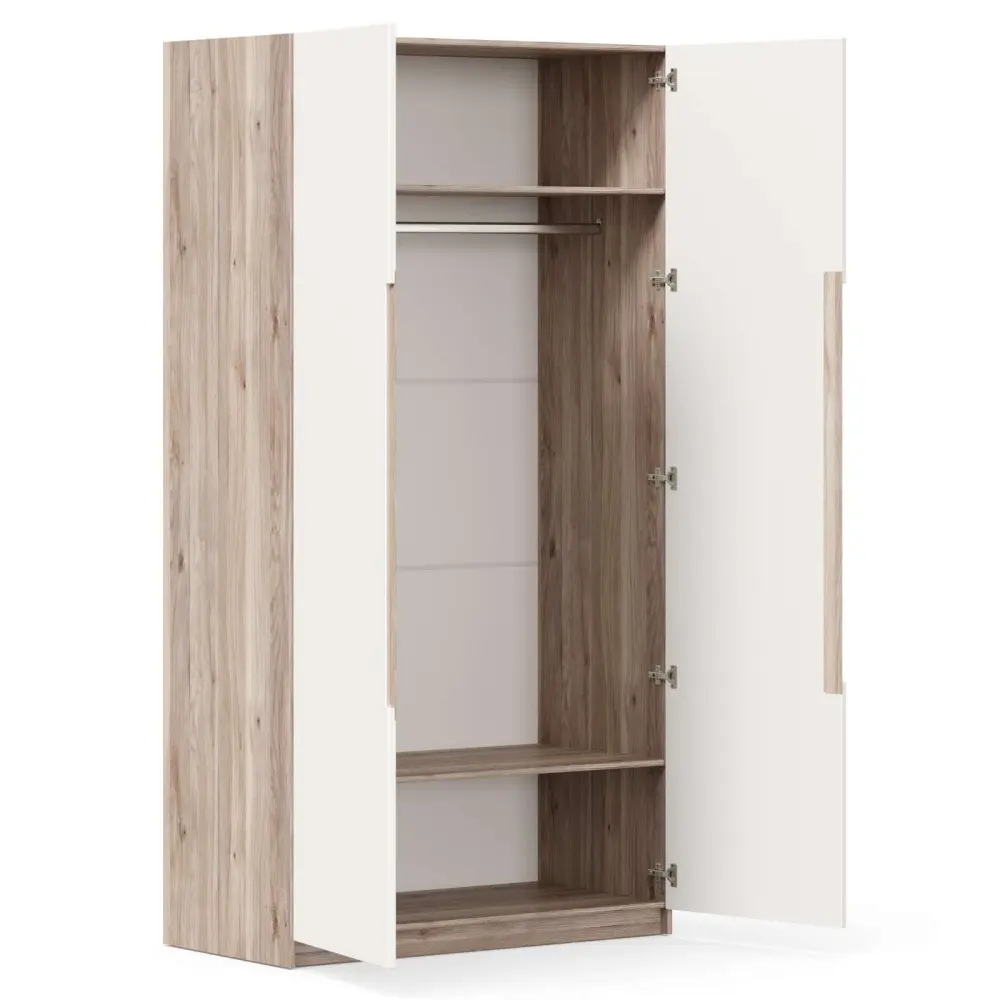 Шкаф двустворчатый Стефания ЛД 413.020.000 Дуб Маувелла PR, Белый (ЛД) | Интернет магазин Масса Мебель
