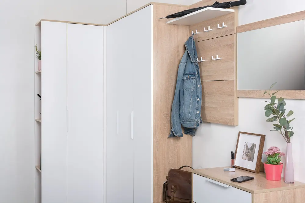 Вешалка с полкой Куба 10.122 Дуб Сонома/белый премиум (Mob) | Интернет магазин Масса Мебель