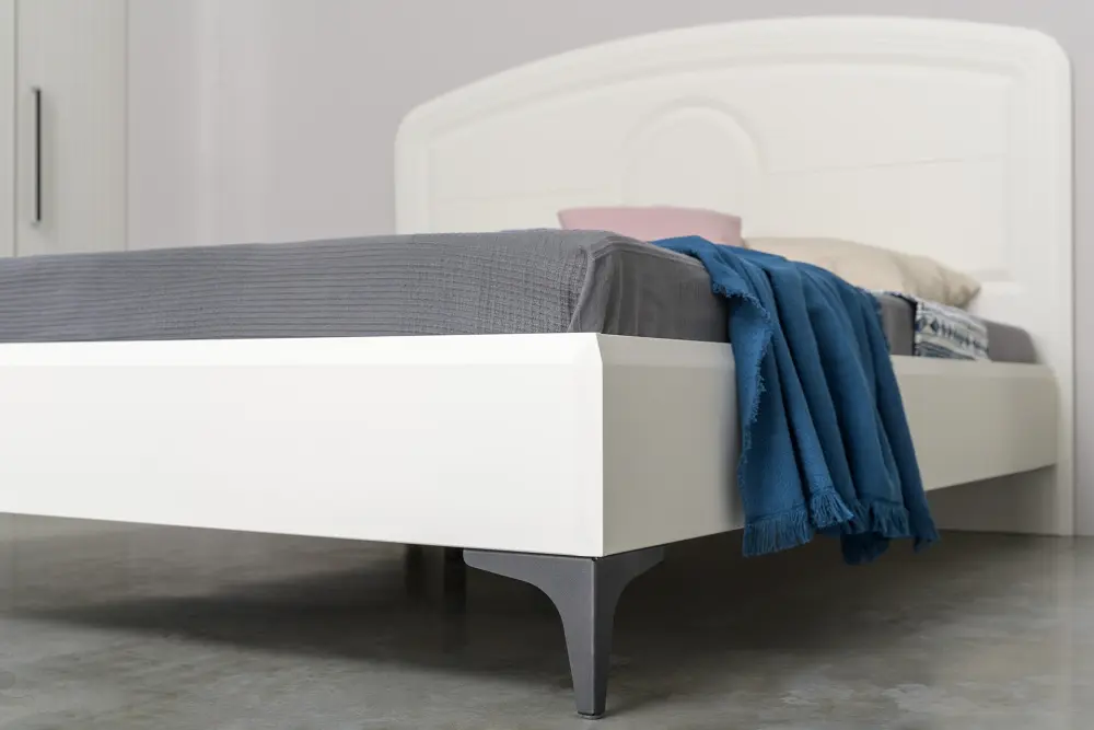 Кровать 11.36.01 с ортопедическим основанием  Валенсия белый/шагрень (Mob) - интернет магазин Масса Мебель