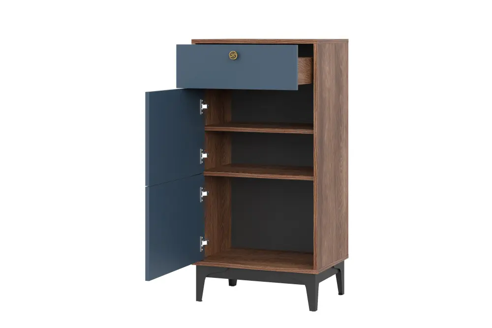 Комод Brass КМ-4 синий/каштан (NK) | Интернет магазин Масса Мебель