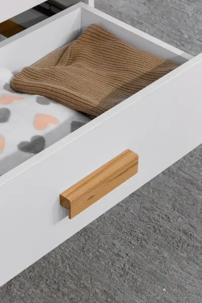 Комод с пеленальным столиком Terra белый/дерево (ANT) - интернет магазин Масса Мебель