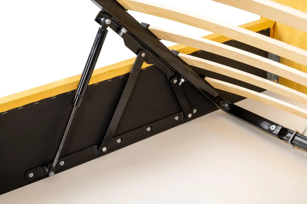 Кровать мягкая двуспальная Бари 160х200 с подъёмным механизмом (Горчичный велюр) ЛД | Интернет магазин Масса Мебель