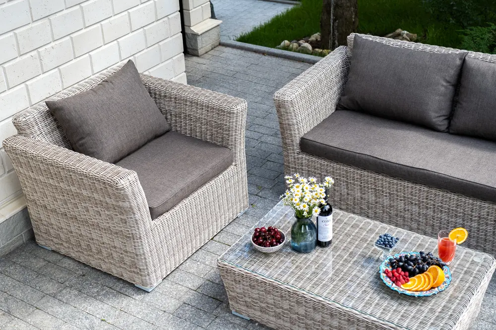 "Капучино" кресло из искусственного ротанга, цвет бежевый (sis) | Интернет магазин Масса Мебель