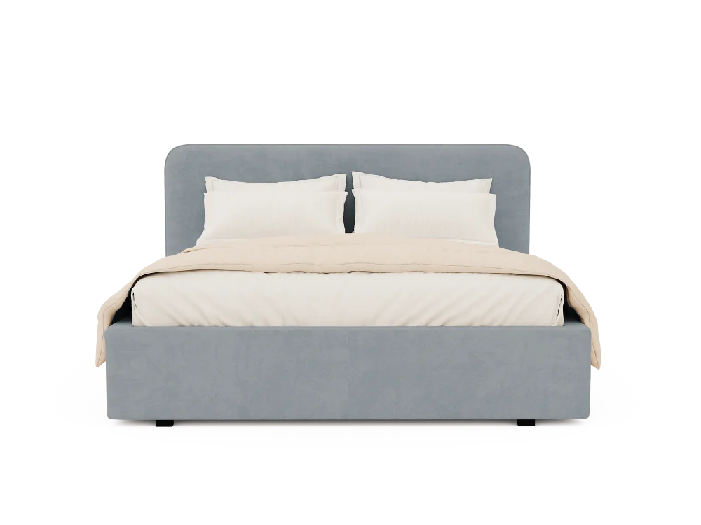Кровать мягкая двуспальная Нейрис 160х200 (Светло-серый)
