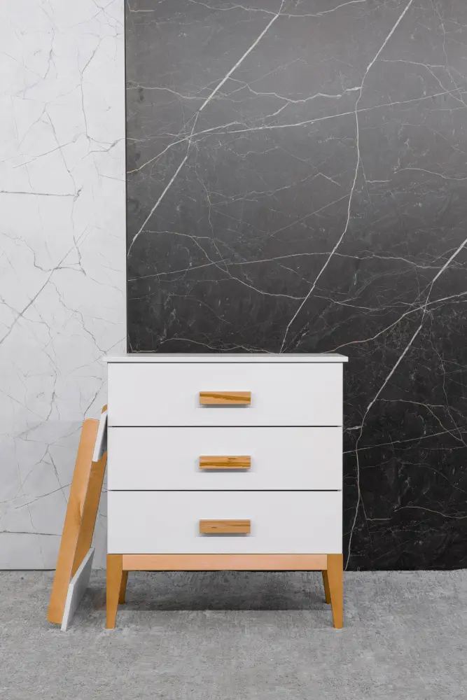 Комод с пеленальным столиком Terra белый/дерево (ANT) 