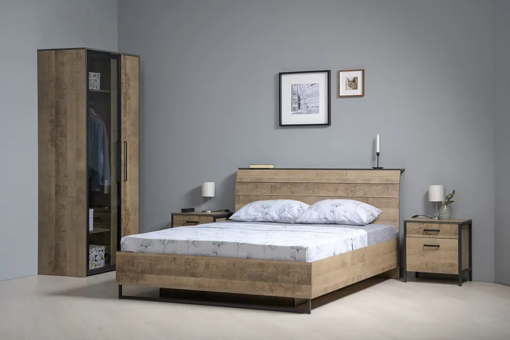 Кровать Трувор 11.34 N Дуб Гранж Песочный (Mob) | Интернет магазин Масса Мебель