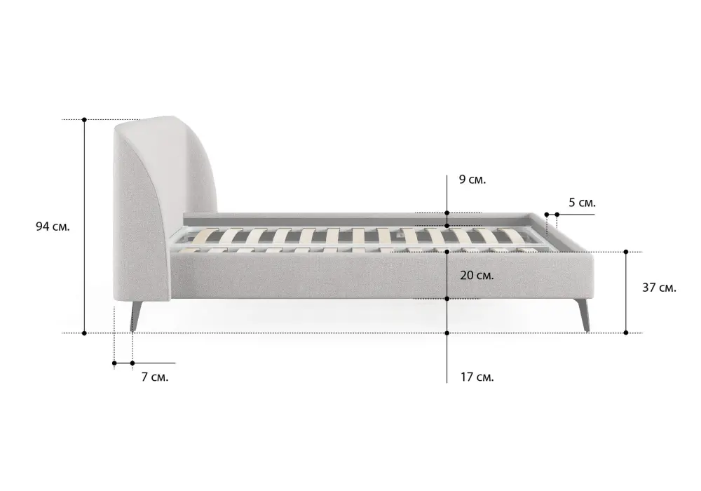 Кровать мягкая двуспальня Rosa рогожка 140/160/180 (SM) | Интернет магазин Масса Мебель