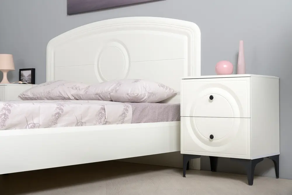 Тумба прикроватная 13.291 Валенсия белый/шагрень (Mob) | Интернет магазин Масса Мебель