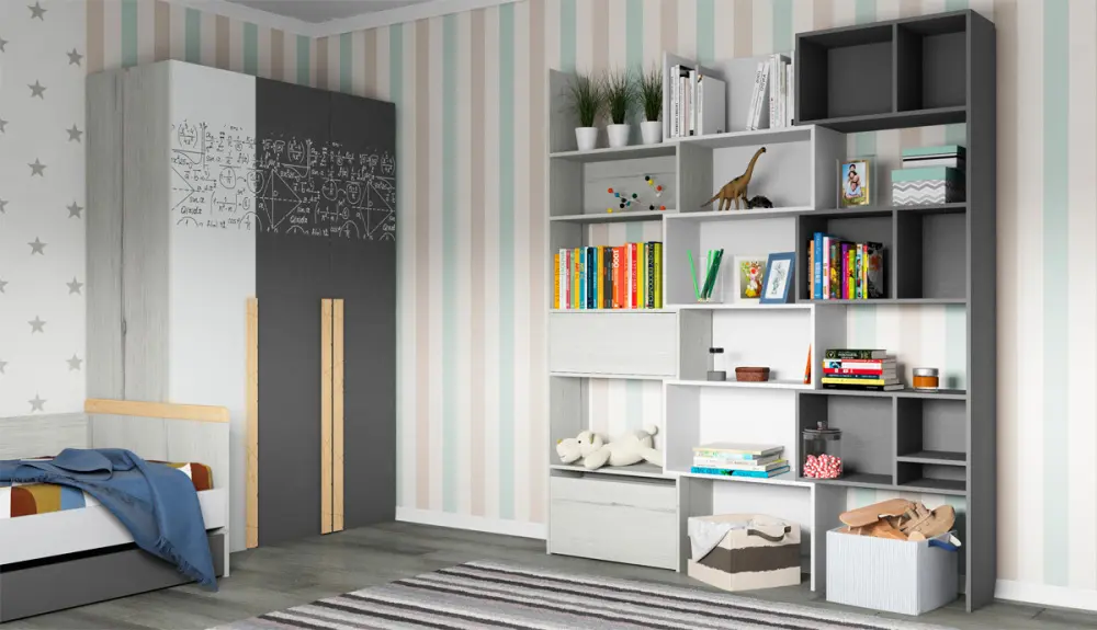 Стеллаж трансформер коллекция Ньютон Грэй (POP) | Интернет магазин Масса Мебель