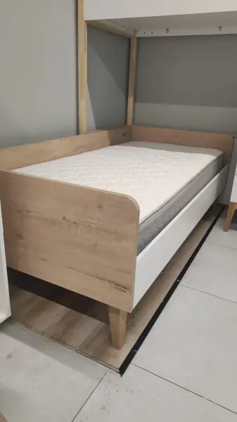 Кровать односпальная Белый коллекция 2+2 (POP) ВЫСТАВОЧНЫЙ ОБРАЗЕЦ