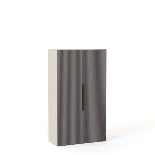 NEO Шкаф двухдверный с торцевой штангой  1000х1740х430 с рифленым фасадом серый