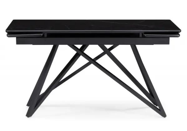 Стол обеденный раскладной Вектор (Черный матовый )