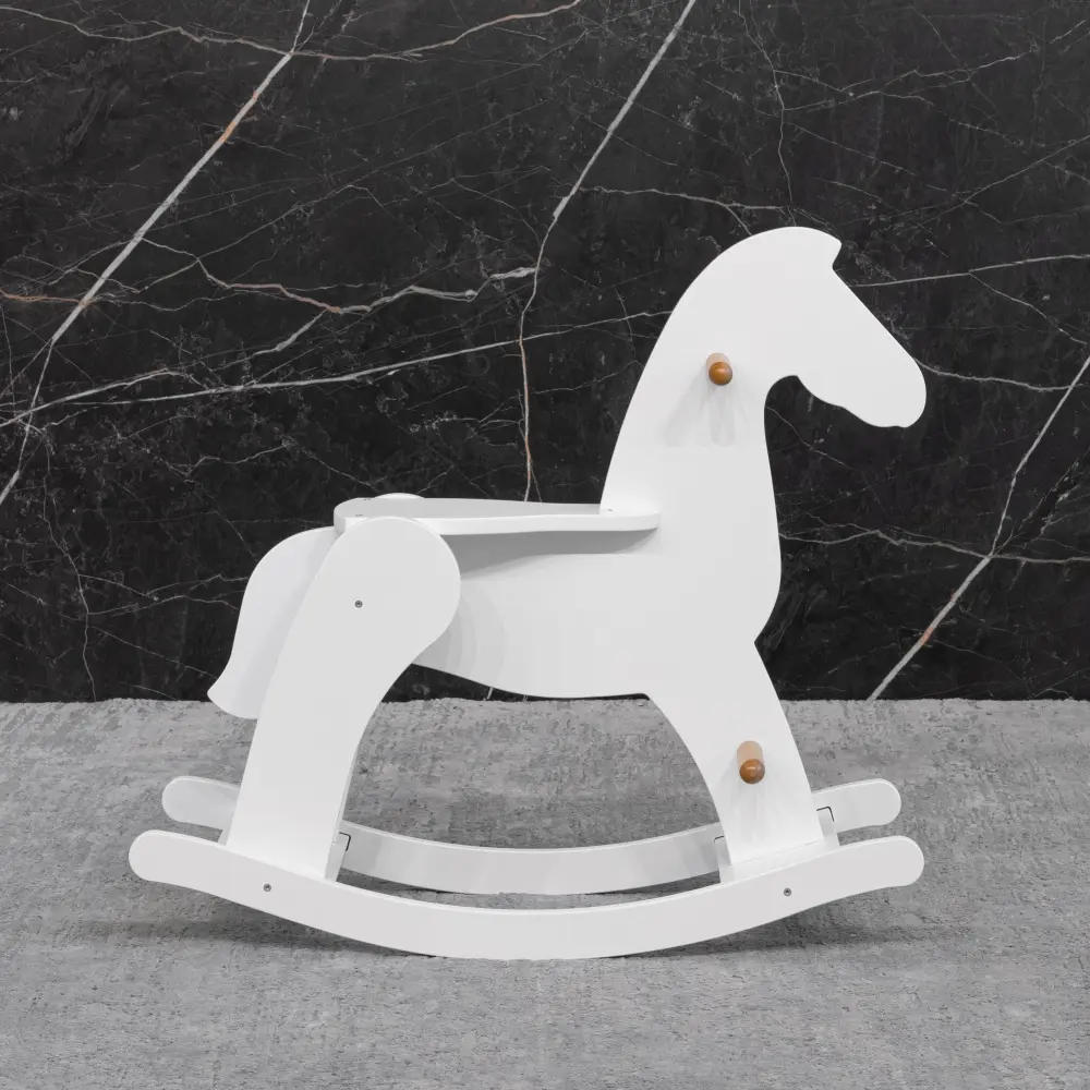 Лошадка-качалка белый/ дерево (ANT) ДМ001 ВЫСТАВОЧНЫЙ ОБРАЗЕЦ 