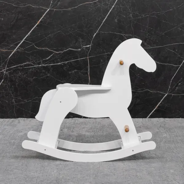 Лошадка-качалка белый/ дерево (ANT) ДМ001 ВЫСТАВОЧНЫЙ ОБРАЗЕЦ 