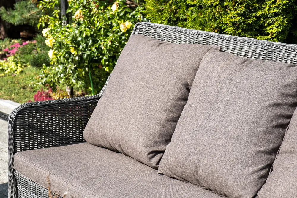 "Гляссе" диван трехместный из искусственного ротанга, цвет графит (sis) - интернет магазин Масса Мебель