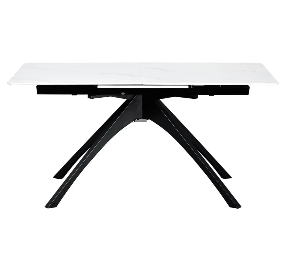 Стол обеденный раскладной SHT-T76 белый мрамор /черный (SHF) | Интернет магазин Масса Мебель