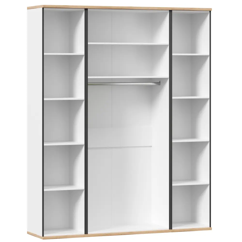 Шкаф четырехстворчатый Урбан (Белый/Дуб золотой) ЛД | Интернет магазин Масса Мебель