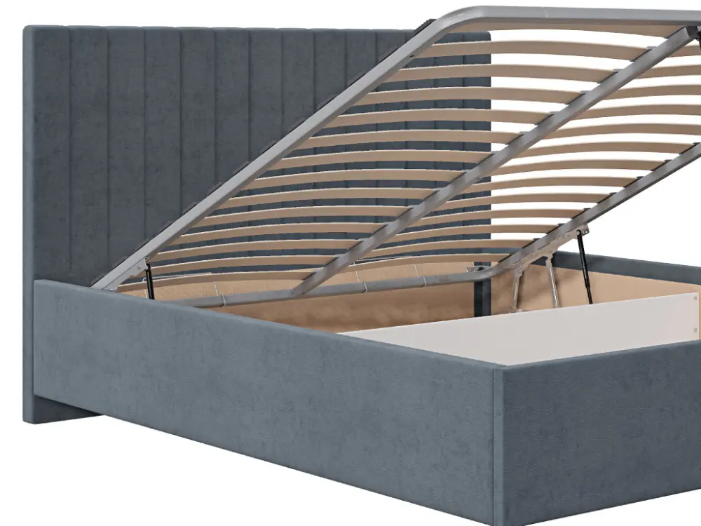 Кровать мягкая двуспальная Саманта 140х200 (MSS) (Серый)