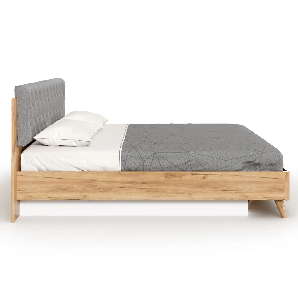 Кровать Марта-2 1600 с подъемным механизмом (каретная стежка Capri 24) (Дуб Золотой/Серый) | Интернет магазин Масса Мебель