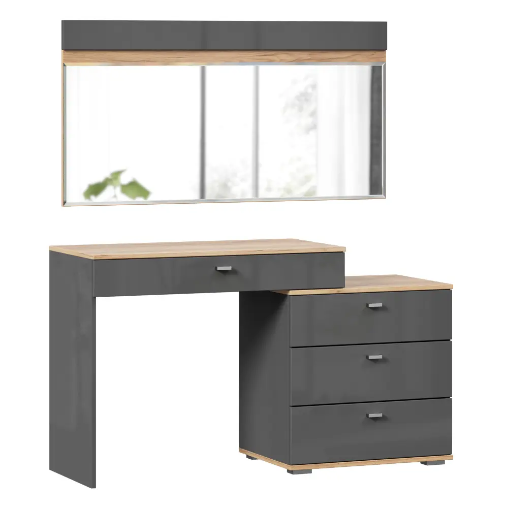 Стол туалетный Фиджи комбинированный с зеркалом 1200 (Дуб Золотой/Антрацит) ЛД | Интернет магазин Масса Мебель