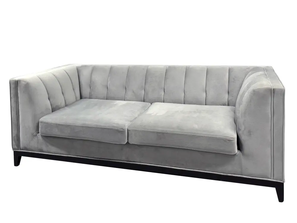 Диван прямой Фенди серый велюр (MAI) Выставочный образец | Интернет магазин Масса Мебель