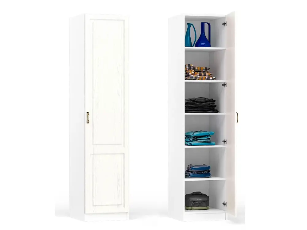 Шкаф-пенал 13.27.01 Ливерпуль белый ясень ваниль (Mob) | Интернет магазин Масса Мебель