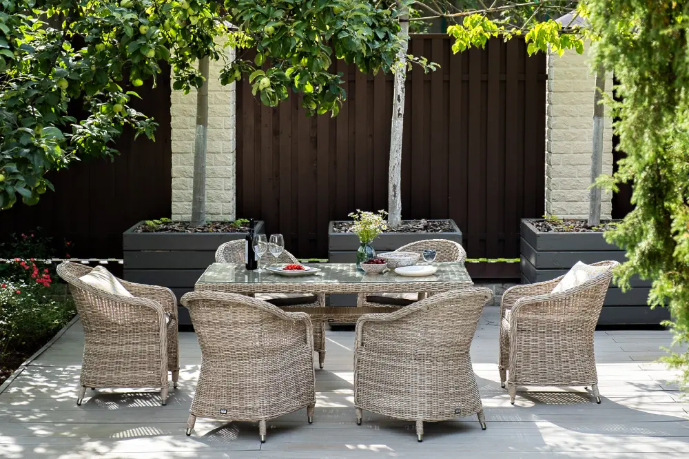 "Эспрессо" обеденная группа плетеная, цвет бежевый (sis) | Интернет магазин Масса Мебель