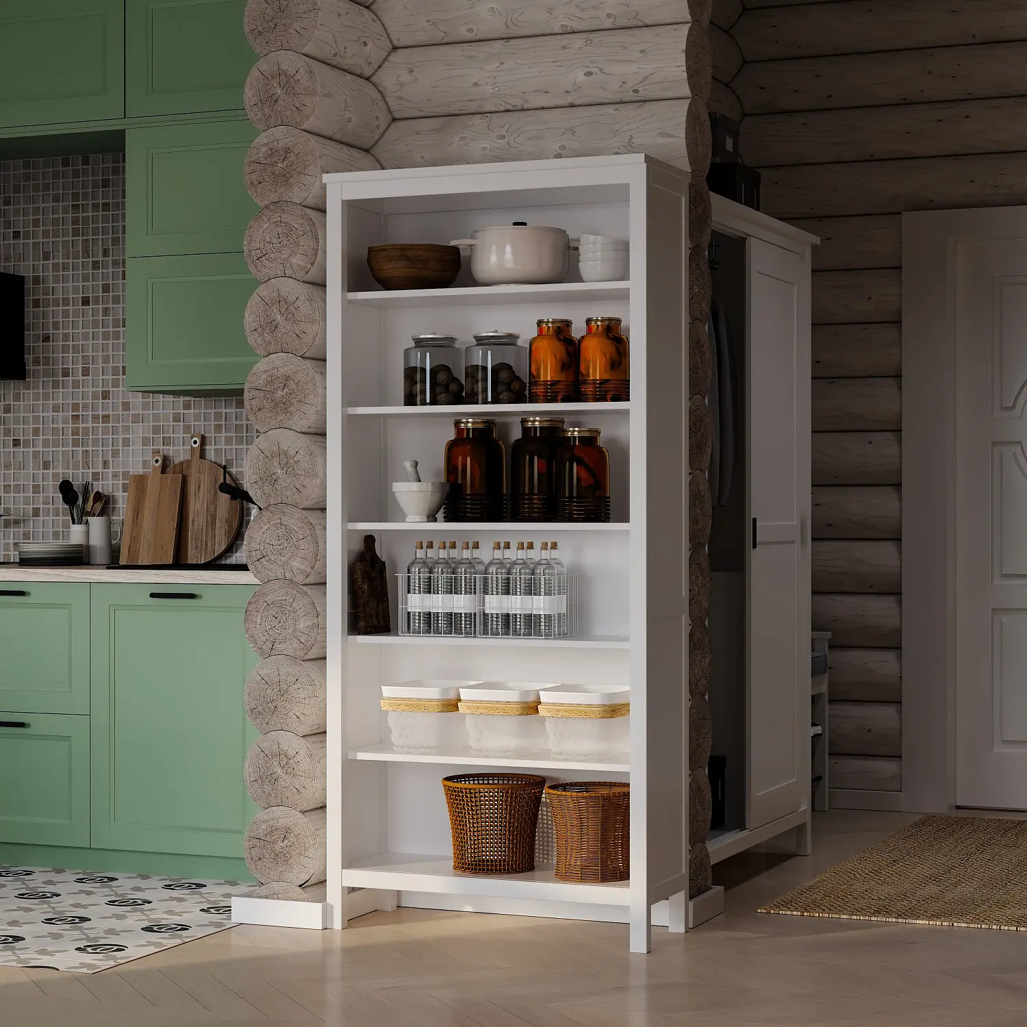 Стеллаж Кантри 00 белый (GL) снято