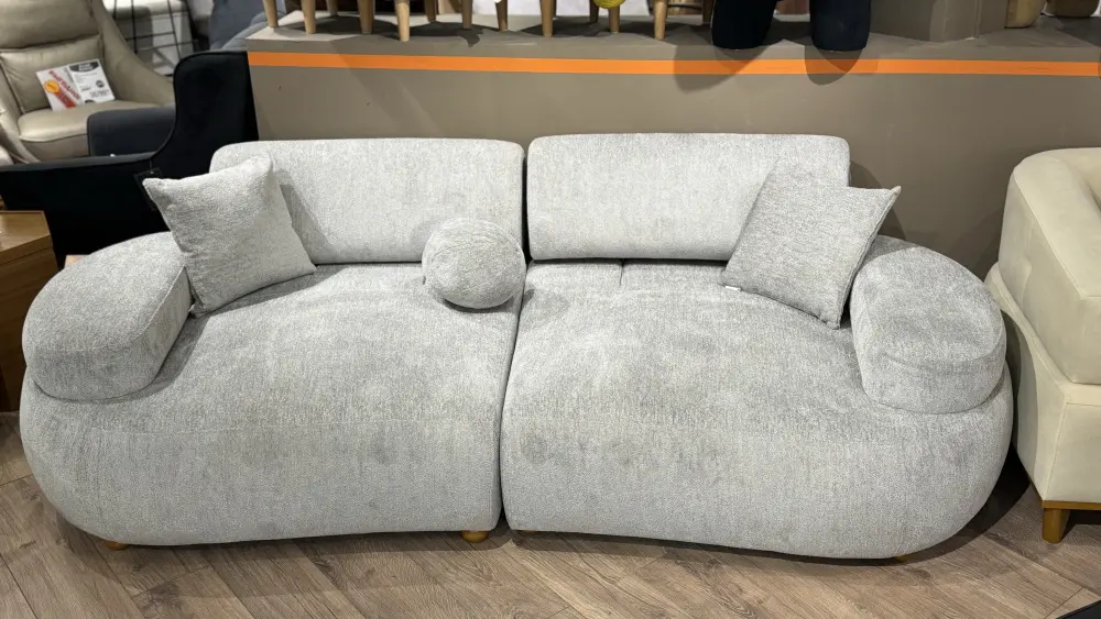 Диван прямой трехместный Rio 3 Seather букле (Турция) (Серый) Выставочный образец | Интернет магазин Масса Мебель