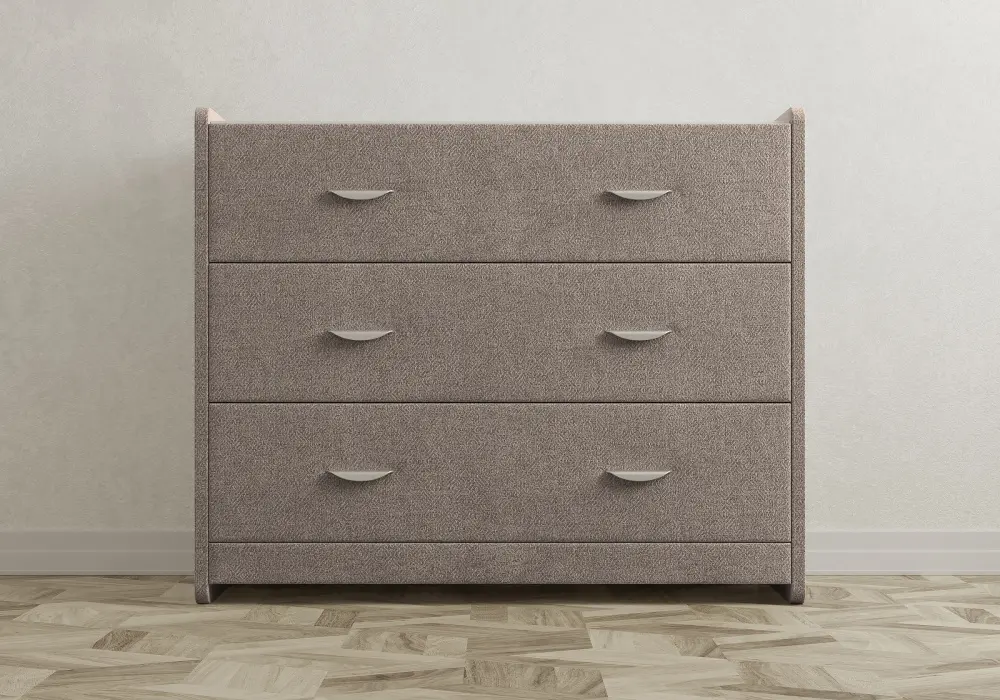 Комод 3 ящика Люкс рогожка мокко (SM) | Интернет магазин Масса Мебель
