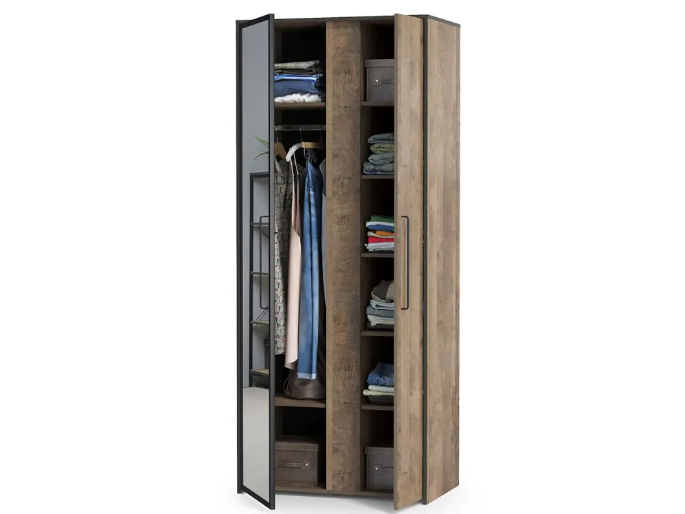 Шкаф с зеркалом Трувор 13.204.01  Дуб Гранж Песочный (Mob) - интернет магазин Масса Мебель