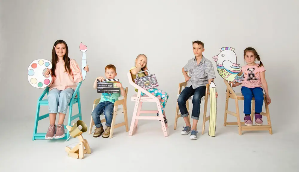 Растущая мебель стул регулируемый KIDS Массив (POP) | Интернет магазин Масса Мебель