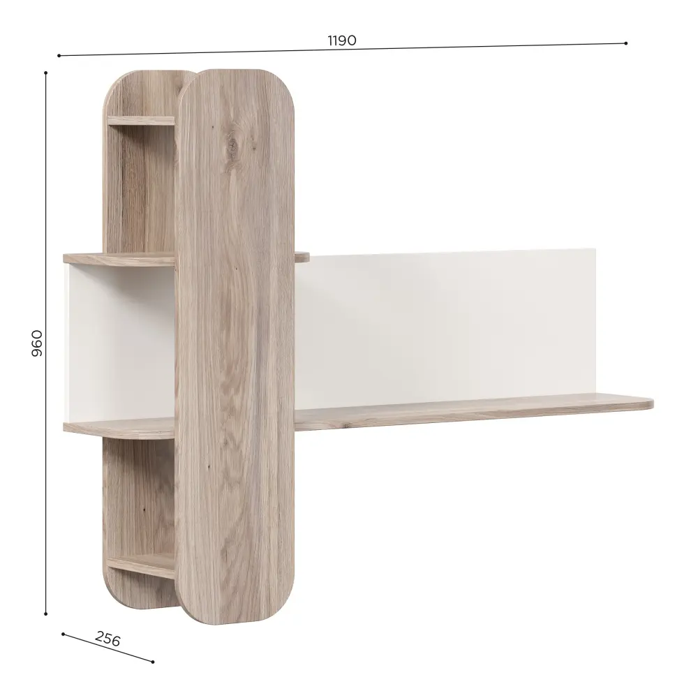 Полка Нео (Дуб Маувелла /Белый) ЛД | Интернет магазин Масса Мебель