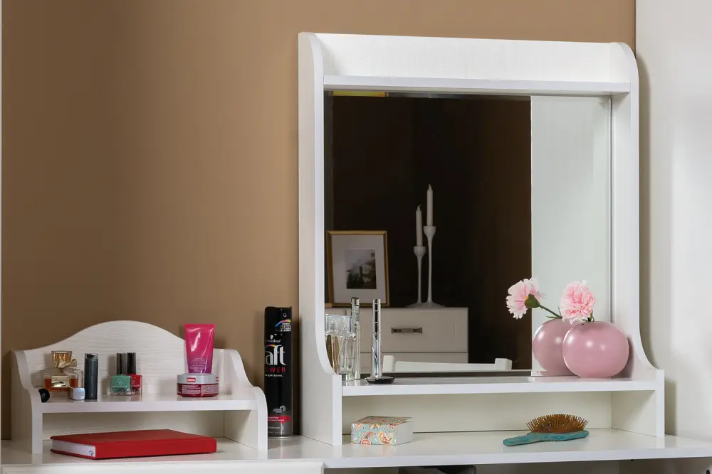 Полка Ливерпуль 10.118 (с зеркалом) белый (Mob) | Интернет магазин Масса Мебель