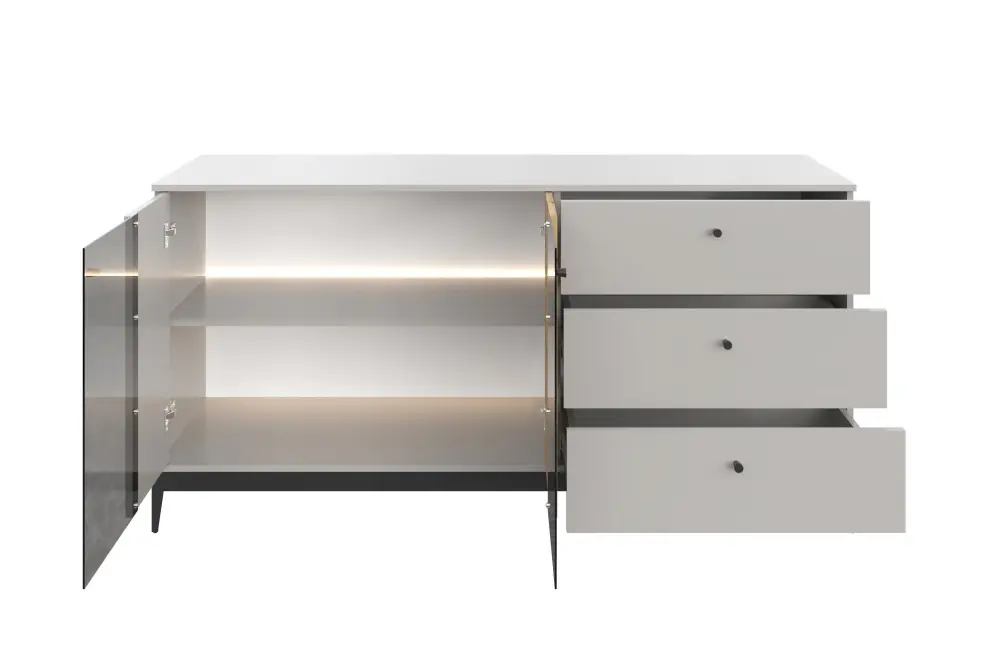 Комод НОРДИК КД-3 Холодный серый/Дуб Артизан (NK) | Интернет магазин Масса Мебель