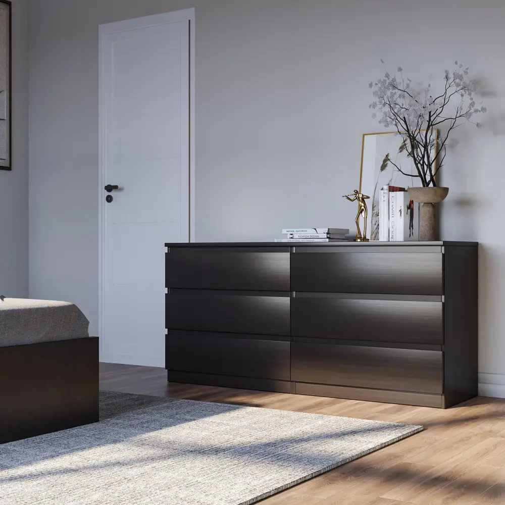 Комод Мальта дуб венге 6 ящиков 160х76 (GL) | Интернет магазин Масса Мебель