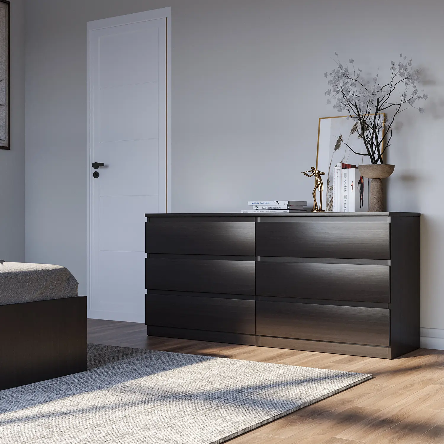 Комод Мальта дуб венге 6 ящиков 160х76 (GL)