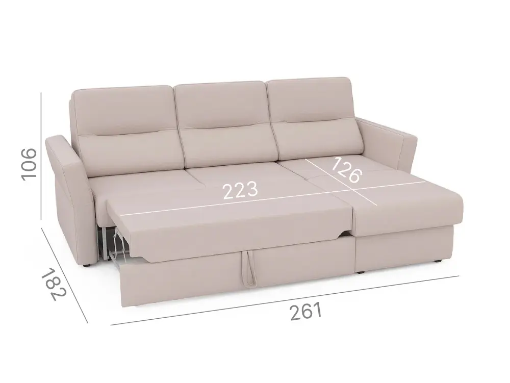 Диван угловой Палермо (Серо-бежевый)