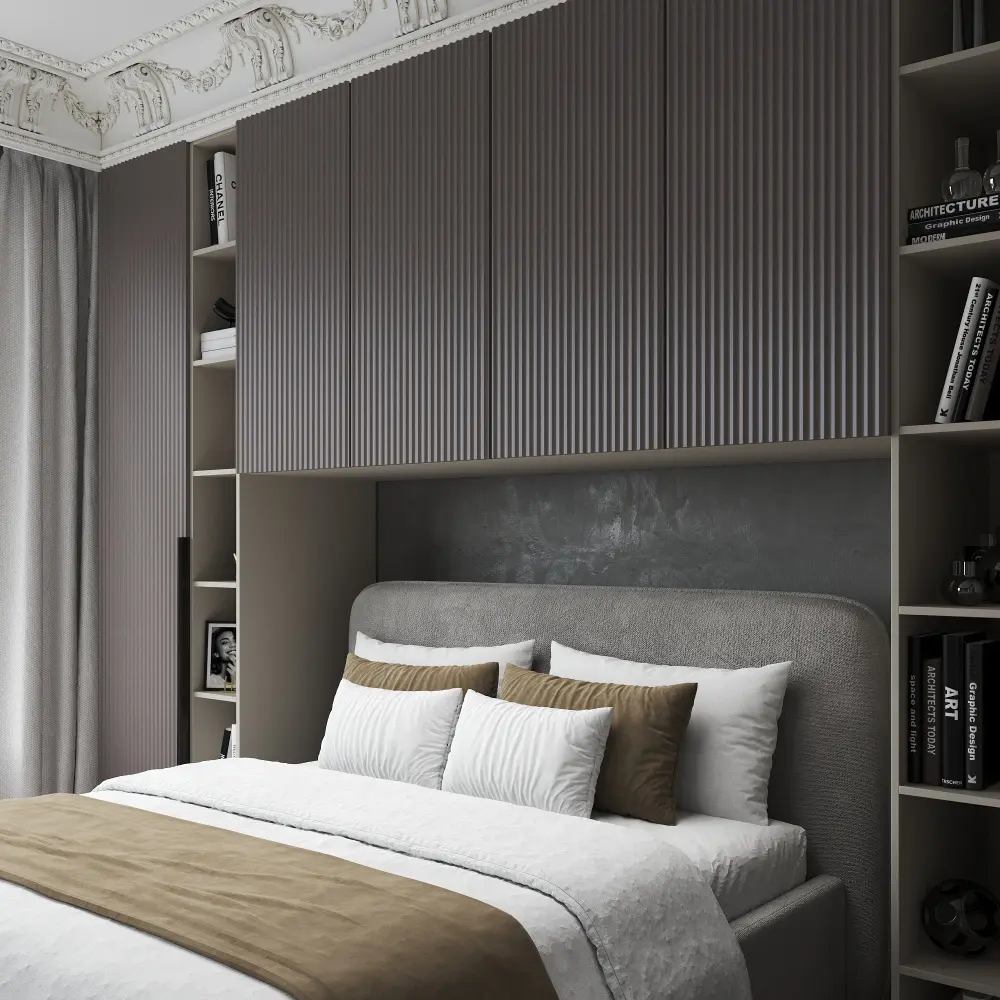 Спальня NEO-1 кашемир, фасад море грей MASSA 