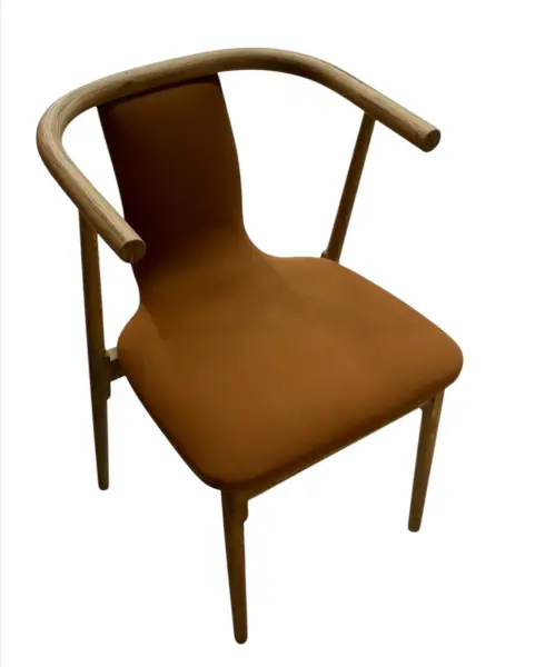 Стул мягкий Рига Д-2 оранжевый велюр-каркас дуб, MASSA | Интернет магазин Масса Мебель